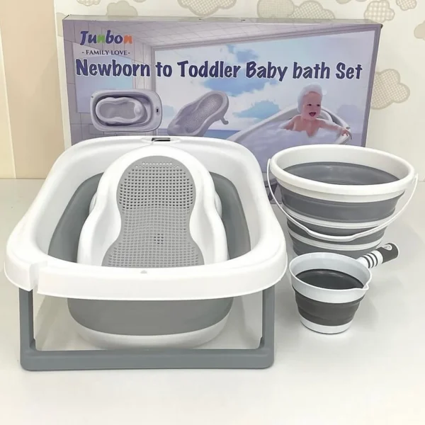 Junbon Newborn to Toddler Baby Bath Set – 4 PCs - Image 2