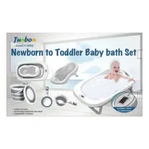 Junbon Newborn to Toddler Baby Bath Set – 4 PCs