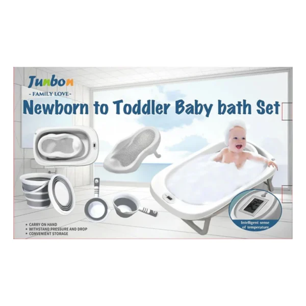 Junbon Newborn to Toddler Baby Bath Set – 4 PCs